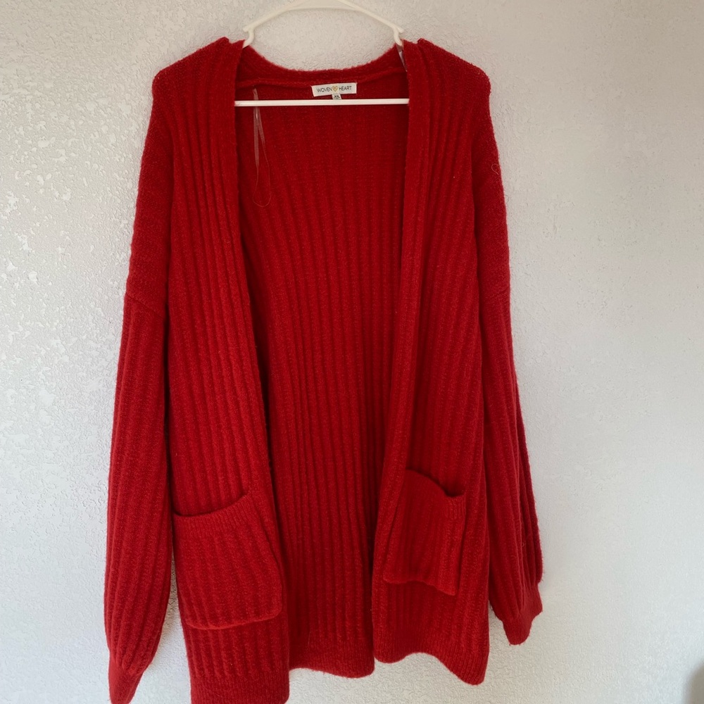 Cozy Red Cardigan